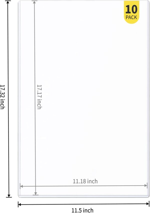 10-Pack 11 x 17 Inch Art-Print-Toploaders - Premium Art Print Topload Holders, Crystal Clear Art Print Top loaders, Hard Plastic Sheet Protectors for Photographs, Lithographs, Artworks, Collectibles - Image 2