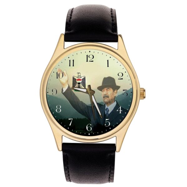 Saddam Hussein Nour of The Levant, Iraq Baath Party Propaganda Art Solid Brass Collectible Watch