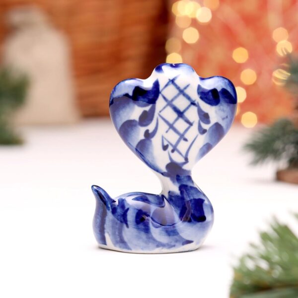 AEVVV Ceramic Figurine 2.8 in Snake Symbol Year 2025 Handmade Gzhel Souvenir Hand-Painted Blue White Folk Art Home Decor Interior Collectible Gift - Image 3