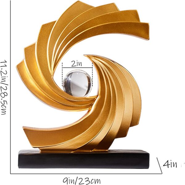 Abstract Art Statue,Modern Gold Minimalist Decoration,Geometric Abstract Sculpture,Decoraciones para Sala Bedroom Office Coffee Tabletop Centerpiece Decoration Resin Collectibles (Gold) - Image 2