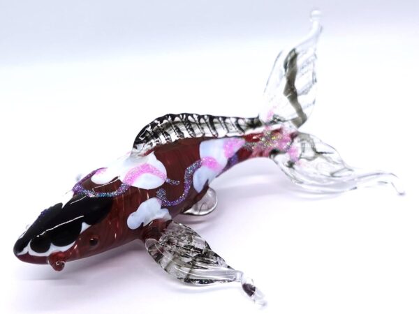 Japanese Koi Carp Fish Miniature Figurines Animals Hand Blown Glass Art Collectible Gift Decorate (4" Red White) - Image 6