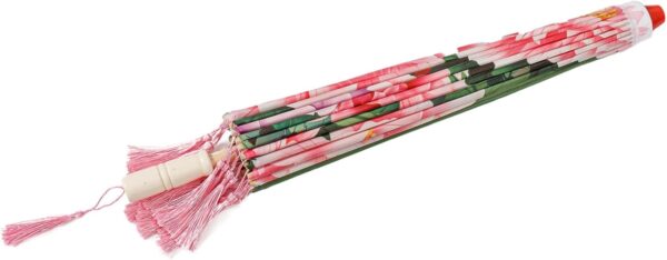 THY COLLECTIBLES Classic Chinese Art Asian Style 22" Kids' Size Silk Parasol Umbrella with Tassels for Wedding Parties, Photography, Costumes, Cosplay, Decoration And Other Events - Image 3