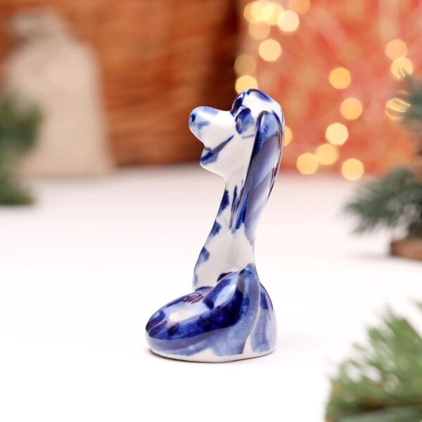 AEVVV Ceramic Figurine 2.8 in Snake Symbol Year 2025 Handmade Gzhel Souvenir Hand-Painted Blue White Folk Art Home Decor Interior Collectible Gift - Image 2