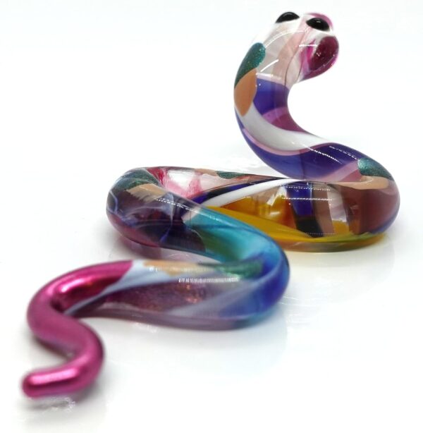 Snake/Cobra Miniature Figurines Animals Hand Blown Glass Art Collectible Gift Home Decorate (Multi-Color)