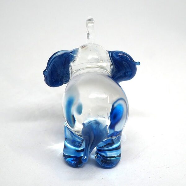 ZOOCRAFT Lucky Elephant Figurines Blue Hand Blown Art Glass Collectible Animal Ornament Gift Decor, 1.5 x 2.5 x 1.8 inches - Image 4