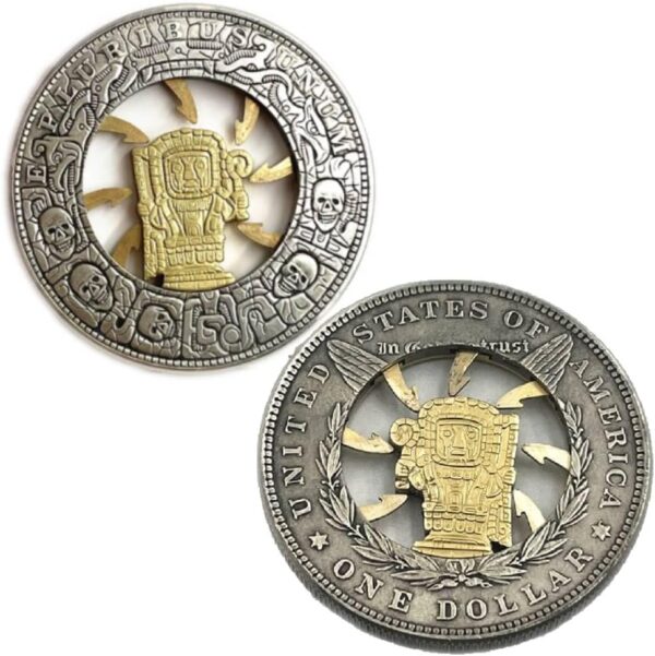 Movable Mechanism Coin Roman Booteen Amazing Art ' Trap Coin' Hobo Nickel Morgan Dollar Magic Coin Collectible Creative Gift Handmade Commemorative Coin (Antique Color) - Image 4