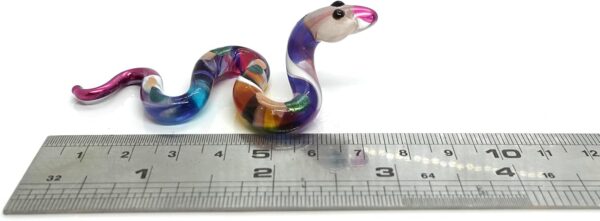 Snake/Cobra Miniature Figurines Animals Hand Blown Glass Art Collectible Gift Home Decorate (Multi-Color) - Image 2