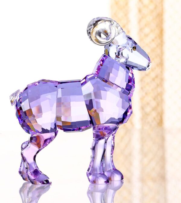 Crystal Goat Art Animal Figurine Collection Ornament Statue Collectible Home Decor (Purple) - Image 3