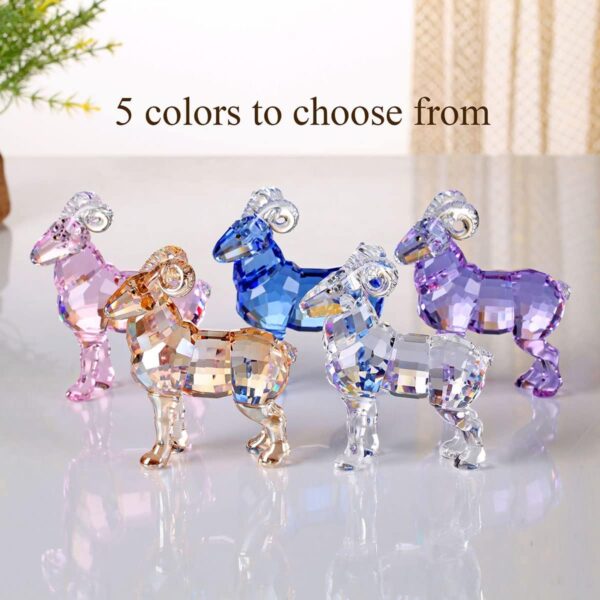 Crystal Goat Art Animal Figurine Collection Ornament Statue Collectible Home Decor (Purple) - Image 4