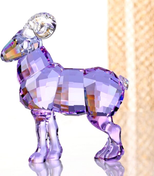 Crystal Goat Art Animal Figurine Collection Ornament Statue Collectible Home Decor (Purple) - Image 2