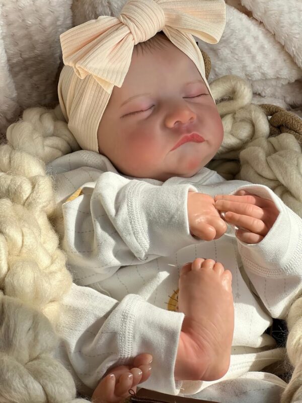 TERABITHIA 19Inches Soft Cuddly Body Sweet Sleeping Realistic Reborn Preemie Baby Doll Real Life Newborn Baby Collectible Art Dolls for Girls, May God Bless You - Image 2