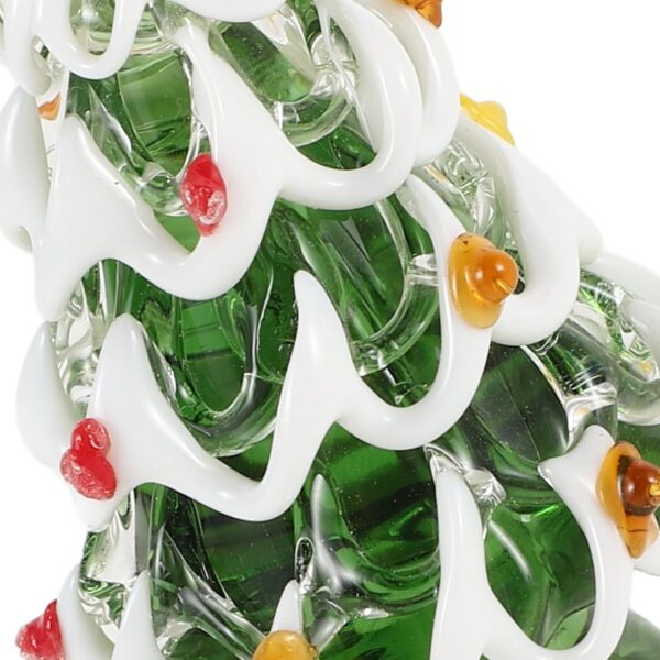 PRETYZOOM Christmas Tree Figurine Small Collectible Art Mini Glass Statue Xmas Tree for Sculpture Festival Home Arts Holiday Decoration Sculpture - Image 5