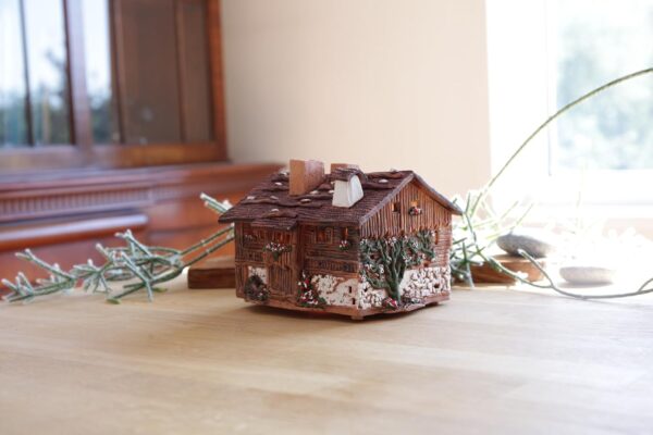 Ceramic Art Tealight Candle Holder Room Decoration Handcrafted Collectible Miniature Aroma Light House Old House in Kanazei, South Tyrol, Italy C326 - Image 3