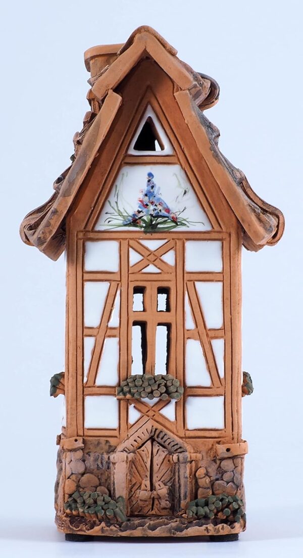 Ceramic Handmade Art Tealight Candle Holder Room Decoration Handcrafted Collectible Miniature Aroma Light House A219 - Image 3