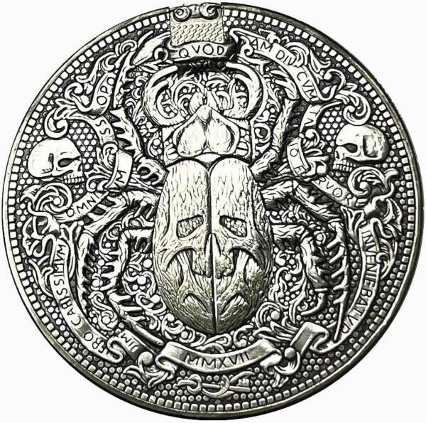 Movable Mechanism Coin Roman Booteen Amazing Art 'Gold Scarab Egypt Vintage' Hobo Nickel Morgan Dollar Magic Coin Collectible Creative Gift Handmade Commemorative Coin - Image 3
