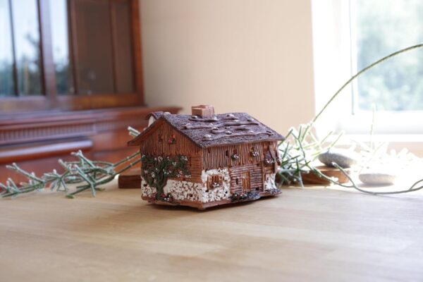 Ceramic Art Tealight Candle Holder Room Decoration Handcrafted Collectible Miniature Aroma Light House Old House in Kanazei, South Tyrol, Italy C326 - Image 2