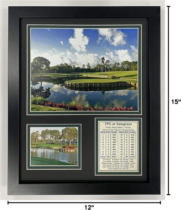 TPC Sawgrass Hole #17 at The Players Championship Collectible | Framed Photo Collage Wall Art Decor - 12"x15" | Legends Never Die, Model: 12969U Black - Image 3