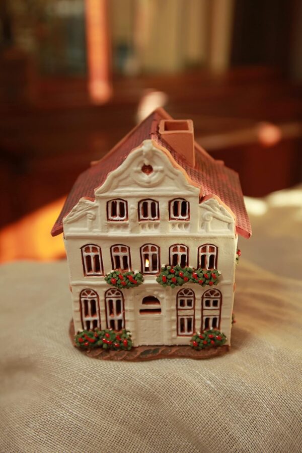Handmade Ceramic house Tea light Candle Holder Home decor Collectible miniature house of Historic Buddenbrook Haus Lübeck Handmade Tiny Mini - Image 3