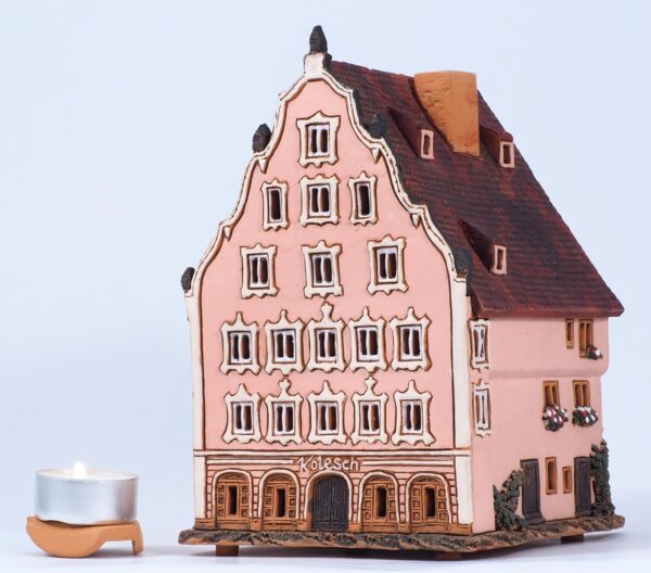 Handmade Ceramic Art Tealight Candle Holder Room Decoration Handcrafted Collectible Miniature Aroma Light House Kolesh House, Biberach, Germany C366 - Image 6