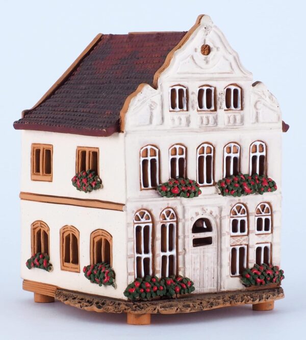 Handmade Ceramic house Tea light Candle Holder Home decor Collectible miniature house of Historic Buddenbrook Haus Lübeck Handmade Tiny Mini - Image 4