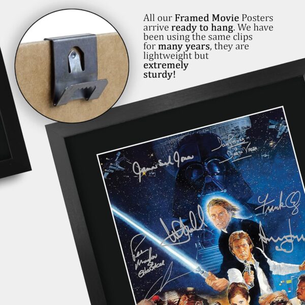 HWC Trading Star Wars - Return of the Jedi Movie Poster Cast Signed 16" x 12" Framed Gift Printed Autograph Film Print Photo Picture Display - 16 x 12 Inches Framed - Image 5