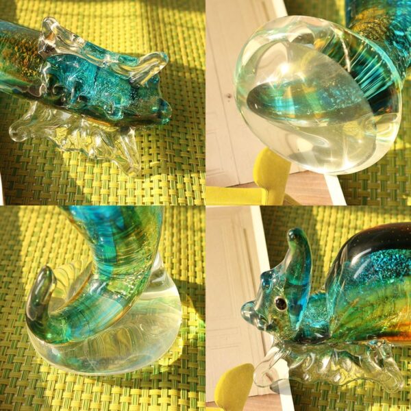QFkris Handmade Glass Blue Seahorse Collectible Art Glass Blown Animal Figurine - Image 6