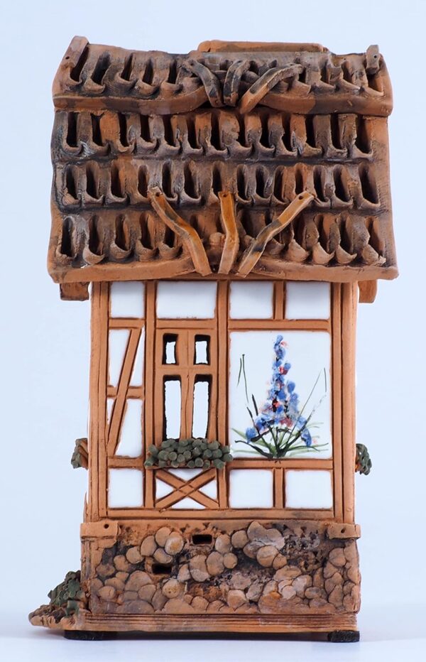 Ceramic Handmade Art Tealight Candle Holder Room Decoration Handcrafted Collectible Miniature Aroma Light House A219 - Image 4