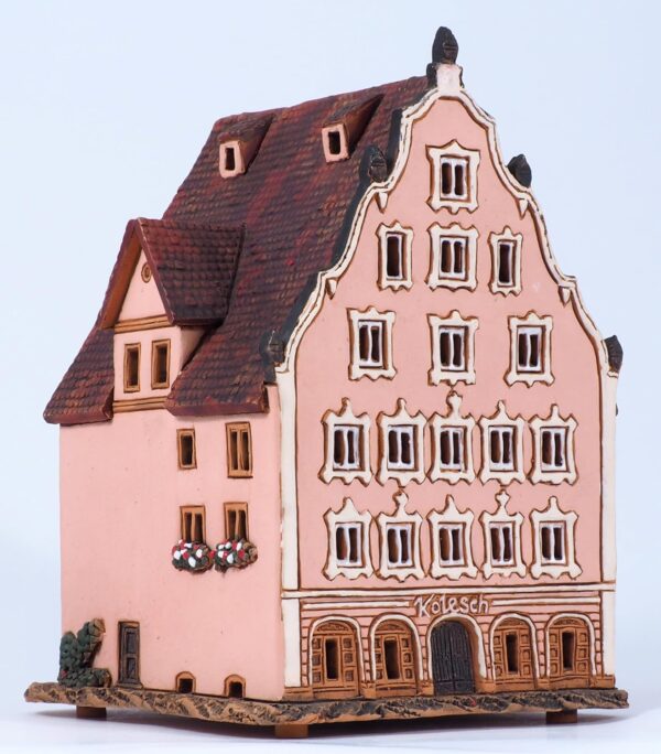 Handmade Ceramic Art Tealight Candle Holder Room Decoration Handcrafted Collectible Miniature Aroma Light House Kolesh House, Biberach, Germany C366 - Image 4