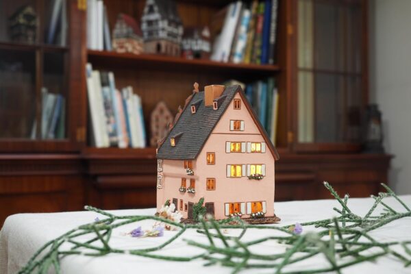 Handmade Ceramic Art Tealight Candle Holder Room Decoration Handcrafted Collectible Miniature Aroma Light House Kolesh House, Biberach, Germany C366 - Image 3