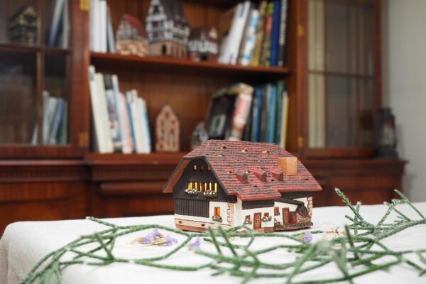 Ceramic Art Tealight Candle Holder Room Decoration Handcrafted Collectible Miniature Aroma Light House Hofgut Sternen House in Black Forest, Germany C320 - Image 3