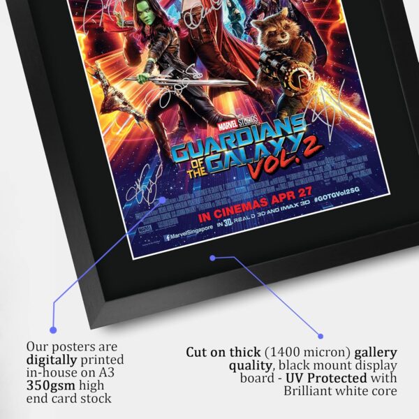 HWC Trading Guardians of The Galaxy Vol 2 Chris Pratt and Cast 16 x 12 inch Framed Gifts Printed Poster Signed Autograph Picture for Movie Memorabilia Fans - 16" x 12" Framed - Image 4