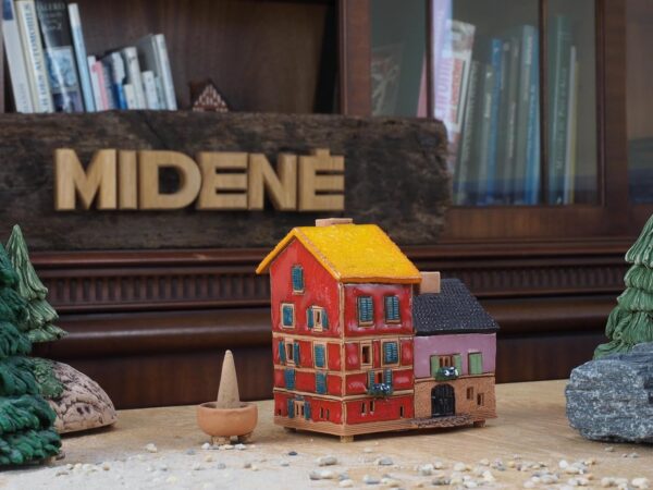 Ceramic Art Tealight Candle Holder Room Decoration Handcrafted Collectible Miniature Light House Old Houses in Portfino, Italy S22-2 - Image 3