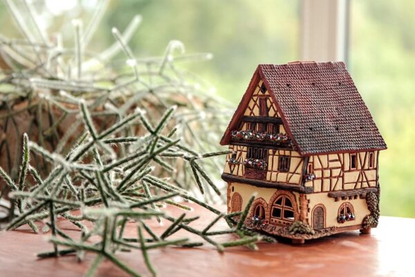 Ceramic Art Tealight Candle Holder Room Decoration Handcrafted Collectible Miniature Light House Timbeed House in Kaysersberg, Alsace, France B273AR - Image 3
