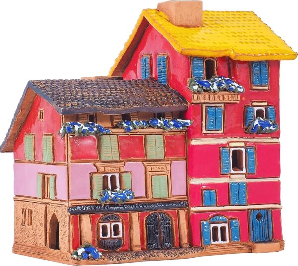 Ceramic Art Tealight Candle Holder Room Decoration Handcrafted Collectible Miniature Light House Old Houses in Portfino, Italy S22-2 - Image 7
