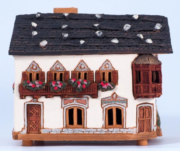 Ceramic Art Tealight Candle Holder Room Decoration Handcrafted Collectible Miniature Light House House in Garmischpartenkirchen, Bavaria, Germany B265AR - Image 7