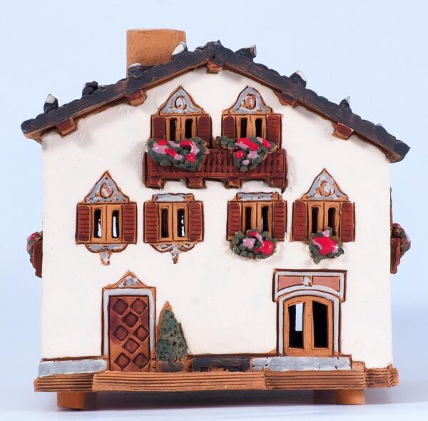 Ceramic Art Tealight Candle Holder Room Decoration Handcrafted Collectible Miniature Light House House in Garmischpartenkirchen, Bavaria, Germany B265AR - Image 6