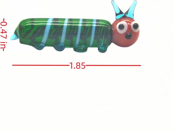 Hand Blown Glass Caterpillar Figurines, Blown Glass Art Animal Figurine for Collectible, Home Office Desk Tabletop Decorations, Set of 2 - Image 7