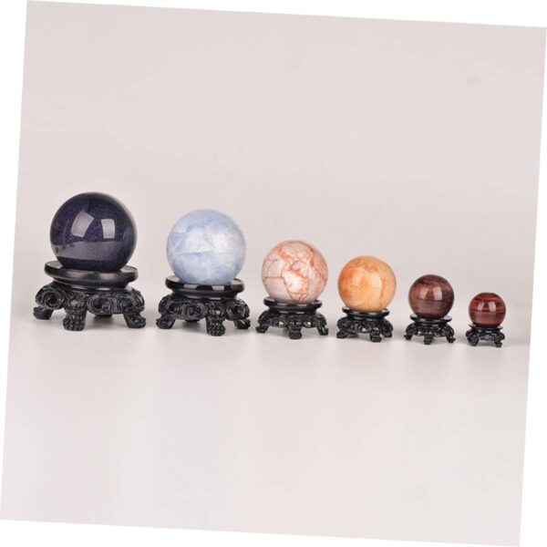 Antique Style Resin Crystal Sphere Stand Hollow Base Display Holder for Home and Office Décor Elegant 4 Sphere Holder for Crystals Art and Collectibles - Image 3