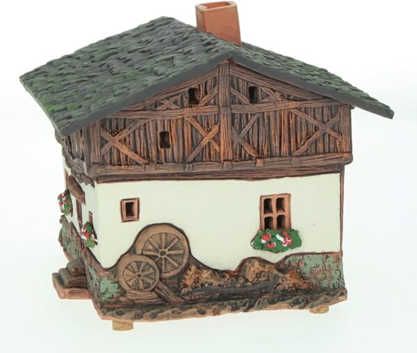 Ceramic Art Tealight Candle Holder Room Decoration Handcrafted Collectible Miniature Aroma Light House Old House in St. Ulrich, Tirol, Italy B283AR - Image 6