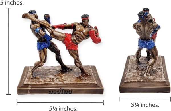 Muay Thai 5" High Colored Jorakae Fad Hang Or Crocodile Sweeps Tail Basic Movement Muaythai Boxing Martial Arts 3D Resin Decorative Figurine Thailand Souvenir Collectible Decor Gifts - Image 3