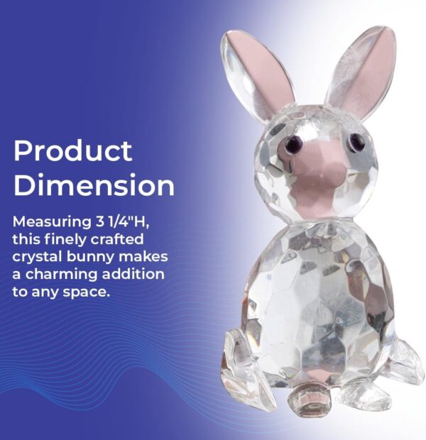 Faceted Crystal Bunny Figurine, Sparkling Cut Glass Rabbit Ornament Collectible, Cute Animal Statue Figurine, Home Décor - Image 6