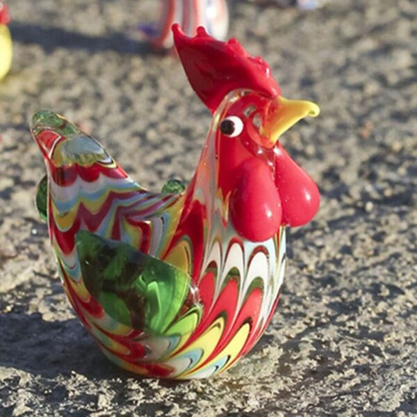 Abaodam Glass Rooster Chicken Figurine Hand Blown Art Glass Rooster Animal Statues Collectible Lass Farm Animals Figurines Unique Gift Home Decor Ornaments, 6.00X5.50X2.80CM, 344519VQM1K5QMNW8 - Image 6