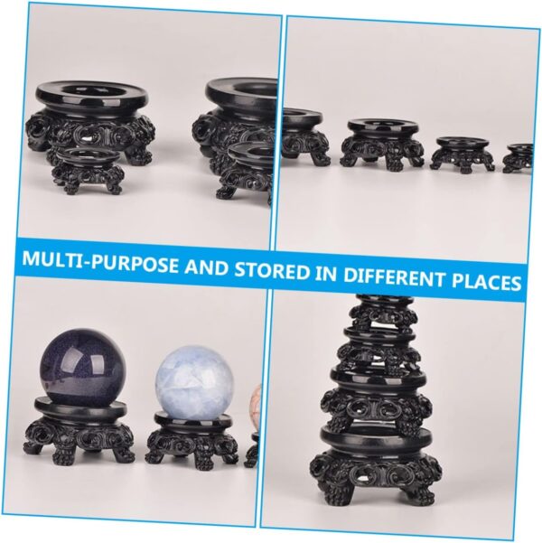 Antique Style Resin Crystal Sphere Stand Hollow Base Display Holder for Home and Office Décor Elegant 4 Sphere Holder for Crystals Art and Collectibles - Image 8