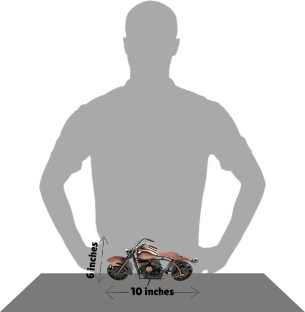 Trebisky Collectible Diecast Motorcycle Figurine Scrap Metal Art Vintage Office Home Decor Vehicles Sculpture Desk Bookshelf Birthday for Men Dad Son Him (Copper Softail) - Image 6