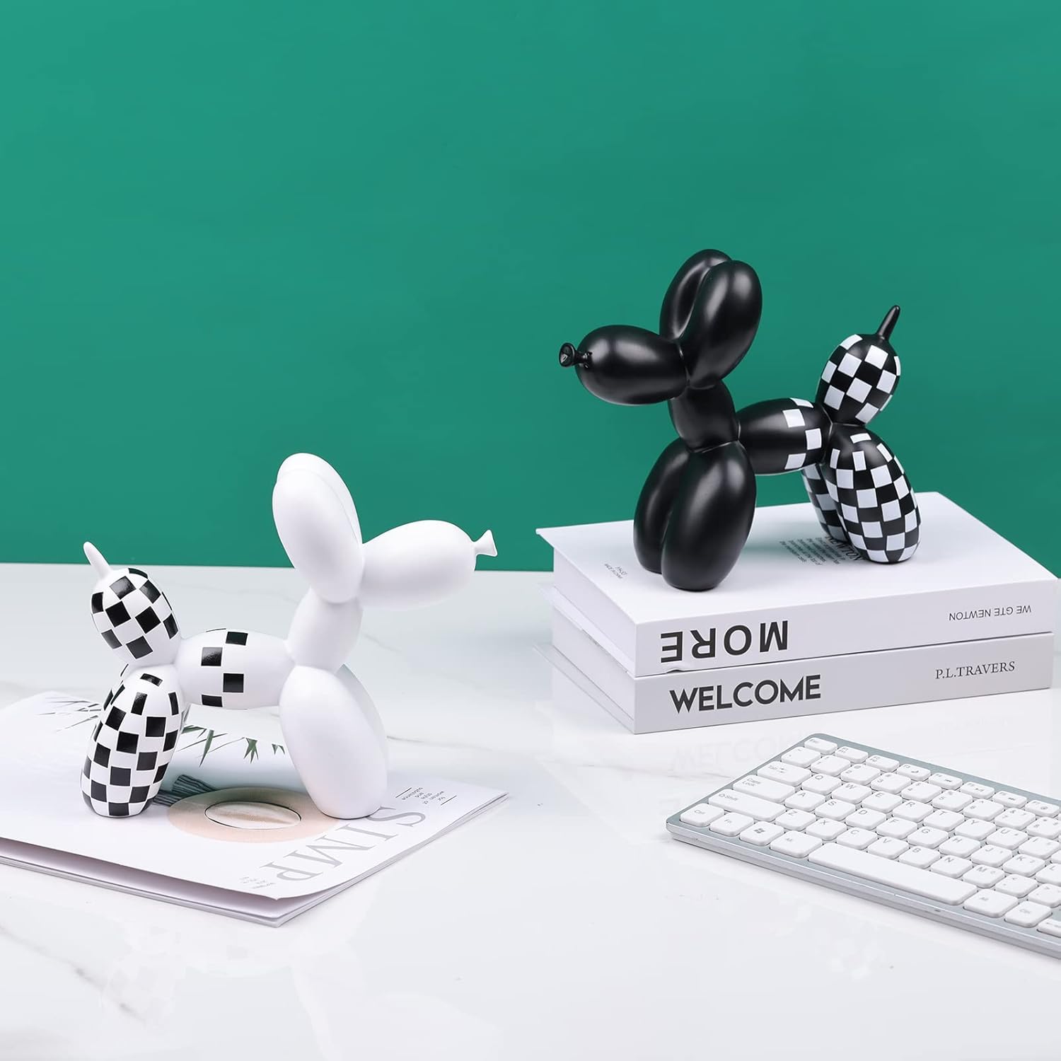 Creative Balloon Dog Sculpture Modern Home Decoration Trendy Animal Art Ornaments Collection Figurine Bedroom Living Room Office Desktop Resin Decors - Image 9