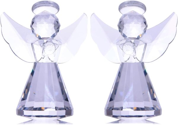 Crystal Guardian Angel Figurine, Paperweight Decor, Handmade Glass Angel Statue Ornaments, Art Collectible Figurines, Gift for Women, Figurine Collection for Home Decor.