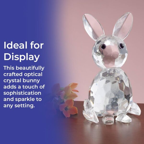 Faceted Crystal Bunny Figurine, Sparkling Cut Glass Rabbit Ornament Collectible, Cute Animal Statue Figurine, Home Décor - Image 4