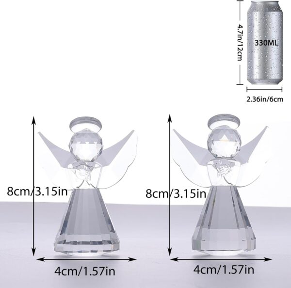 Crystal Guardian Angel Figurine, Paperweight Decor, Handmade Glass Angel Statue Ornaments, Art Collectible Figurines, Gift for Women, Figurine Collection for Home Decor. - Image 3
