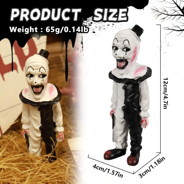 Art The Clown Figure, Terrifier Action Figures, Killer Clown Sculpture Horror Movie Decor, Terrifier Merch, Halloween Decoration for Indoor Outdoor Home Garden Office - Image 2