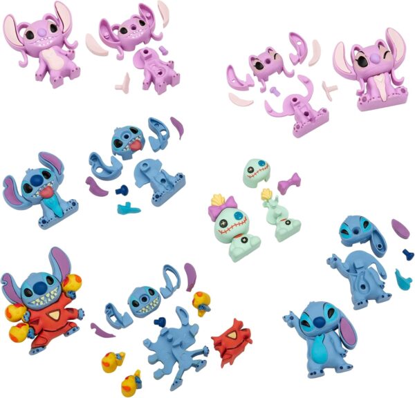 Stitch Surprise 6 Pack Mini Figure Erasers - Get 6 Real, Flexible Erasers to Assemble, Use and Collect, Great for Back to School, Blind Bag Inspired Kids Toy - Image 4